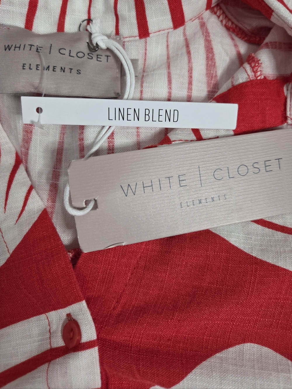 NWT- White Closet Elements Red & White Button-Front Belted Maxi Sundress - Picture 5 of 9